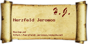 Herzfeld Jeromos névjegykártya